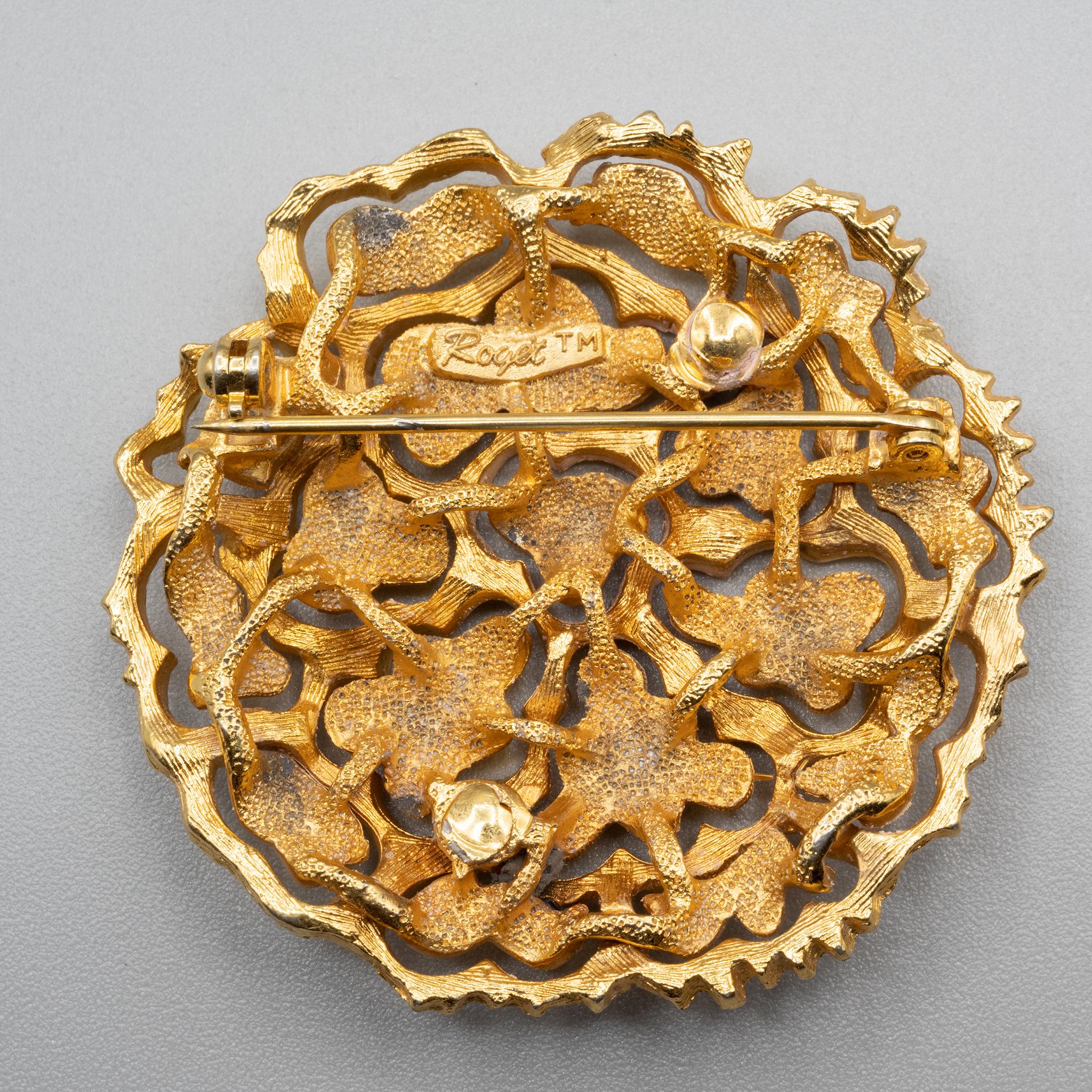 Roget+Molten+Chrysanthemum+Design+Goldtone+Pin picture 3