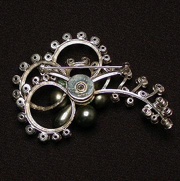 Kramer+Brooch+with+Gray+Pearls+and+Rhinestone+Swirls picture 2