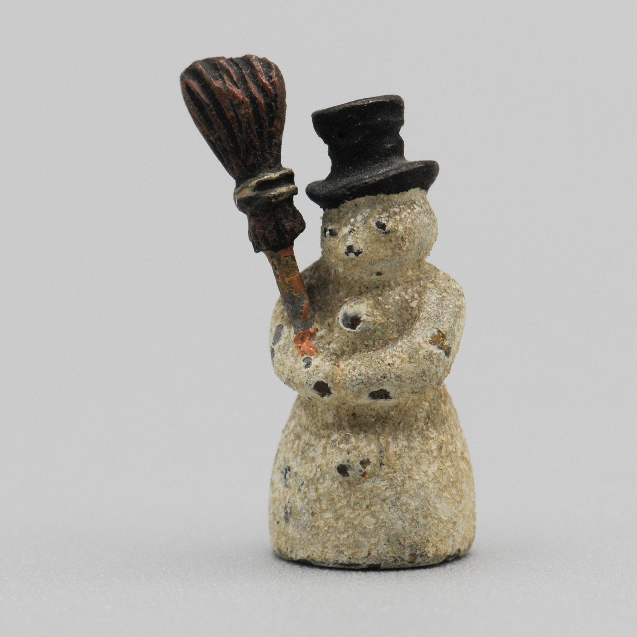 Tiny+Cold-Painted+Austrian+Vienna+Bronze+of++Snowman picture 1