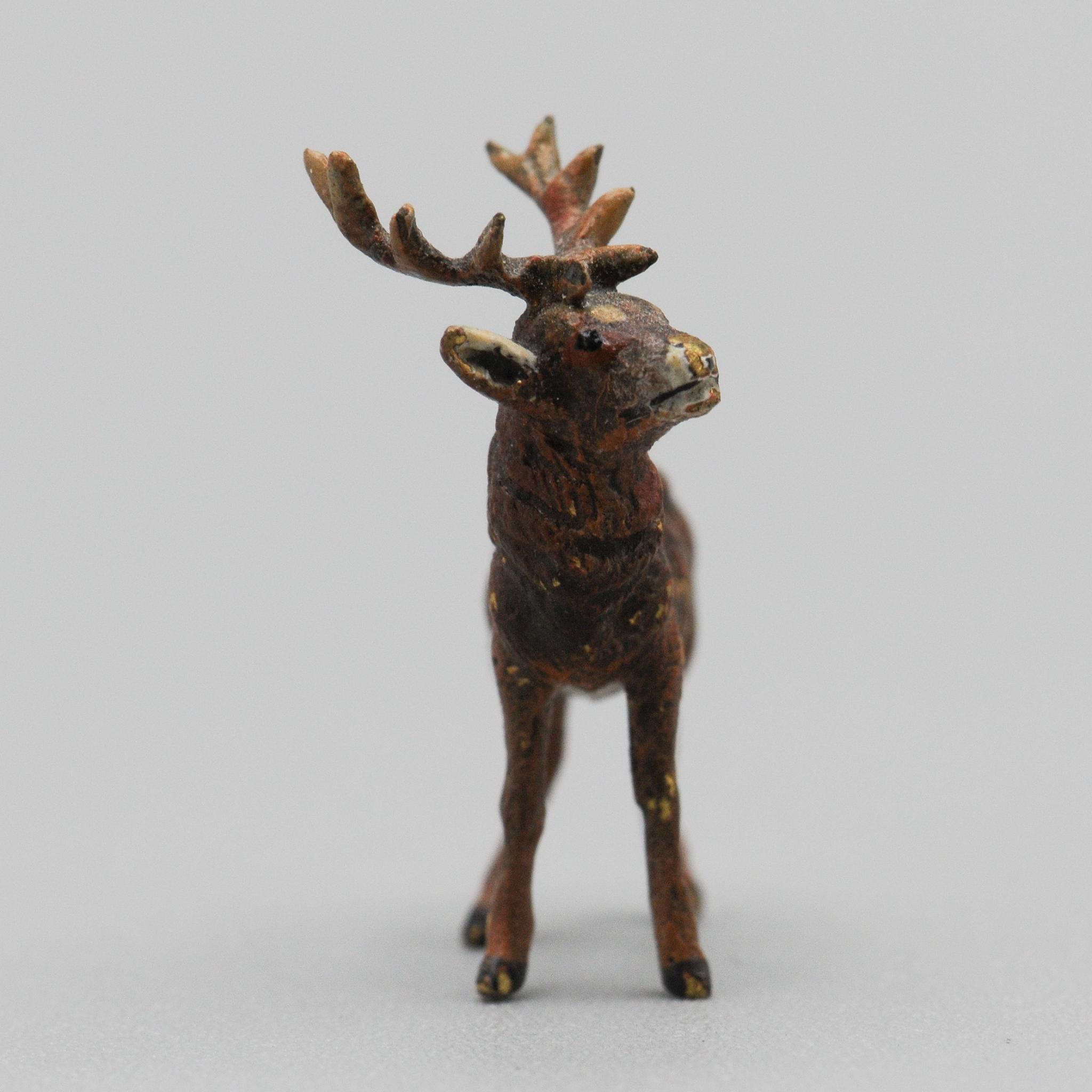 Tiny+Cold-Painted+Austrian+Vienna+Bronze+of++Stag+One+Inch+Tall picture 2