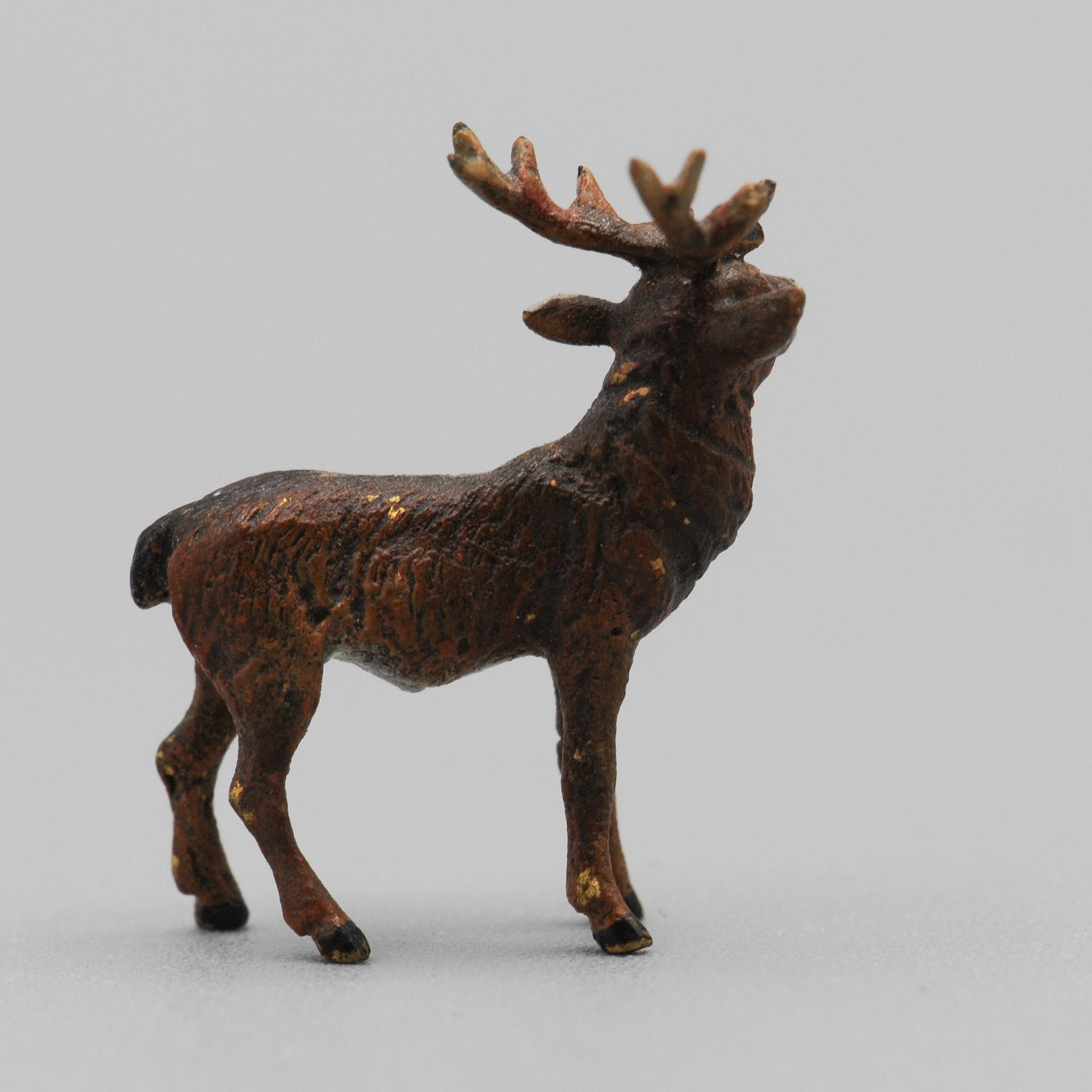 Tiny+Cold-Painted+Austrian+Vienna+Bronze+of++Stag+One+Inch+Tall picture 3