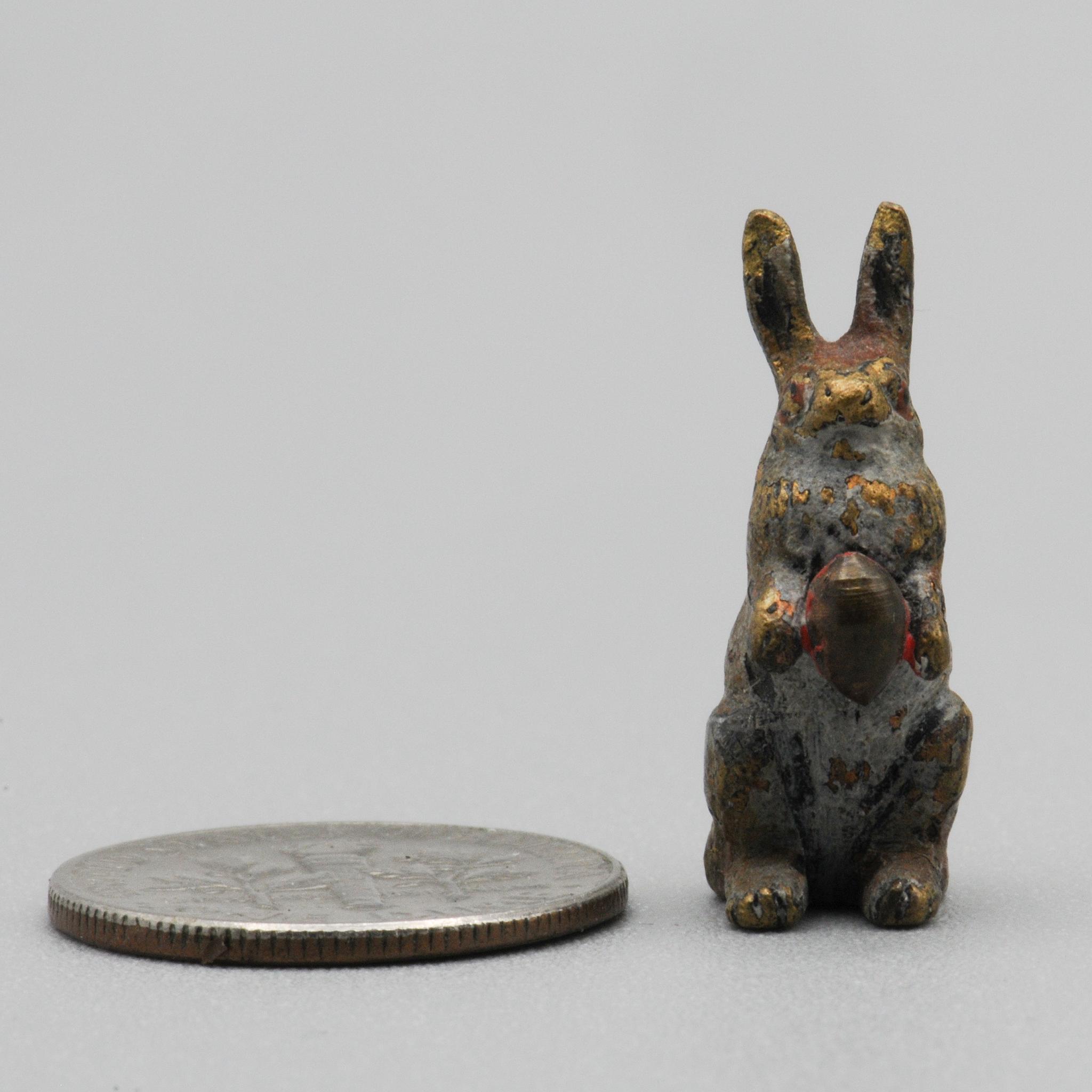 Tiny+Cold-Painted+Austrian+Vienna+Bronze+Rabbit+with+Egg picture 3
