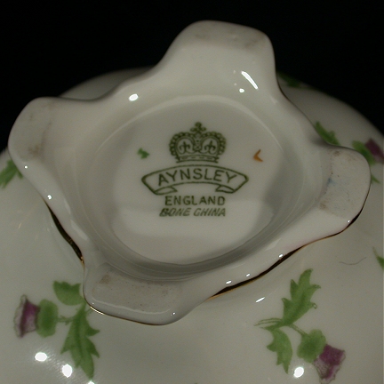 Aynsley+Ruffled+Edge+Cream+and+Sugar+with+Tiny+Thistles picture 2