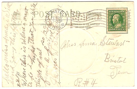 George+Washington+Birthday+Postcard+1910+Flag+Cancel picture 2