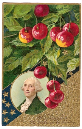 George+Washington+with+Cherries+Postcard%2C+Winsch+Back picture 1