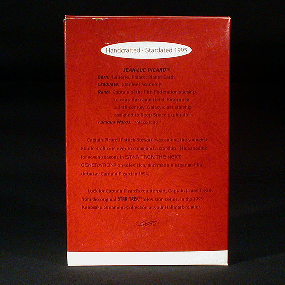 1995+Hallmark+Star+Trek+Ornament+Captain+Picard+MIB picture 2