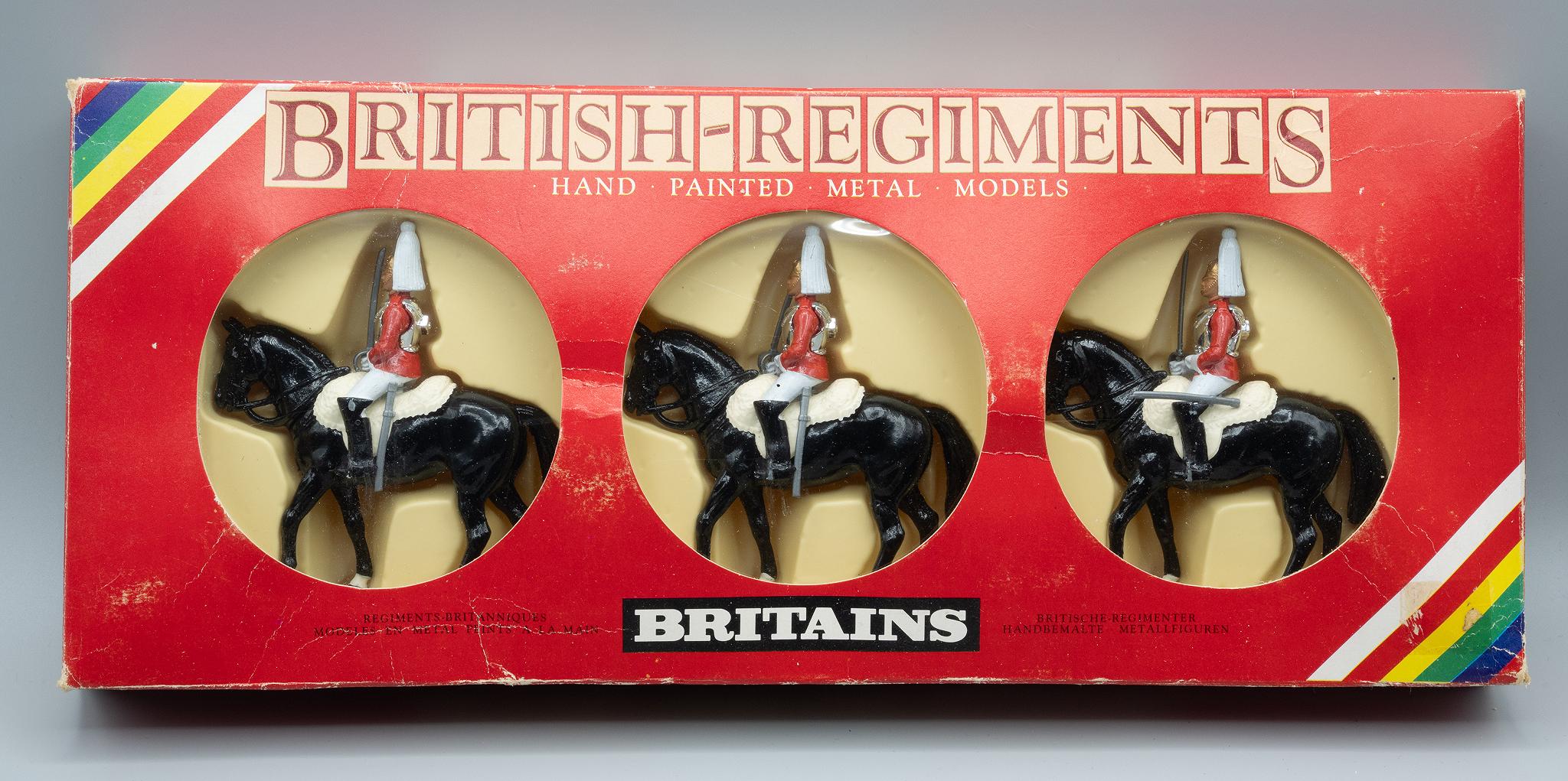 Britains+Boxed+Set+7228+3+Mounted+Life+Guards+Hand+Painted+Metal+Toy+Soldiers picture 1