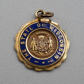 Vintage Gold Filled Charm - Wisconsin State Seal