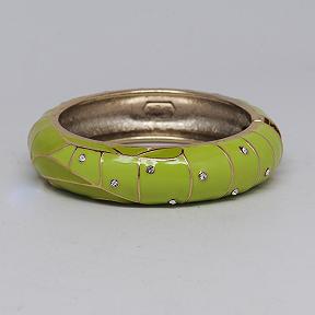 Sequin New York Brand Green Enamel Clamper Bracelet