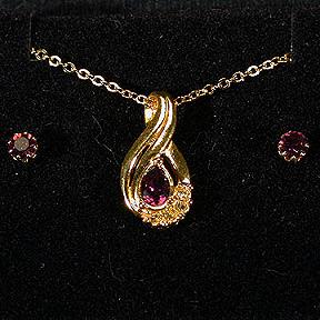 Avon Simulated Birthstone Swirl Gift Set--Simulated Amethyst