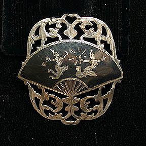 Siam Sterling Fan with Openwork Frame
