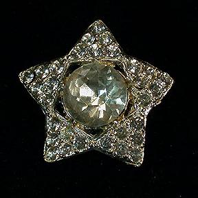 Potmetal Rhinestone Star Pin - Large Center Stone