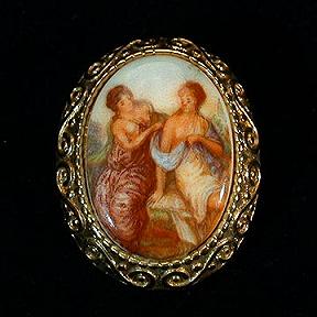 Romantic Classical Scene Brooch