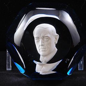 Baccarat Sulphide Paperweight - Woodrow Wilson from Presidential Series