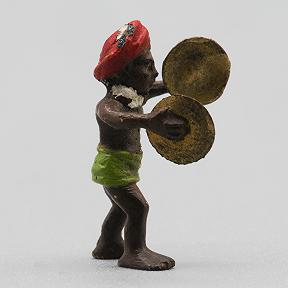 Tiny Cold-Painted Austrian Vienna Bronze Indian Playing Cymbals
