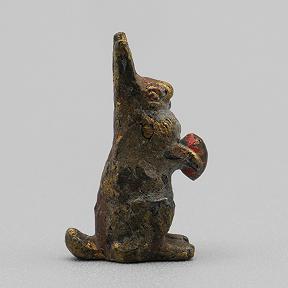 Tiny Cold-Painted Austrian Vienna Bronze Rabbit with Egg