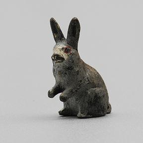 Tiny Miniature Vienna Bronze Sitting Rabbit