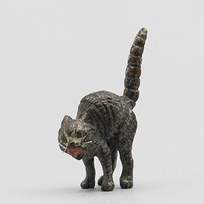 Vintage Miniature Vienna Bronze of an Angry Cat