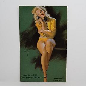Mutoscope Pin Up Card - 1940s - Well I'd Like To See More of You - Earl Moran