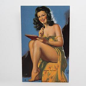 Mutoscope Pin Up Card - 1940s Notes To You - Earl Moran