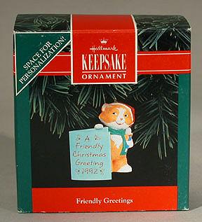 1992 Hallmark Ornament  - Friendly Greetings - Ready to Personalize