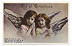 Vintage Christmas Postcard  - Child Angels