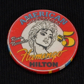 Flamingo Hilton Reno $5 Casino Chip Madonna