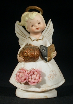 October Birthday or Halloween Angel Figurine