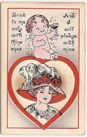 Vintage  Valentine Card - Temperance?