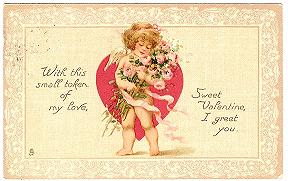 Vintage Tuck Valentine Card 1908 with REC'D postmark