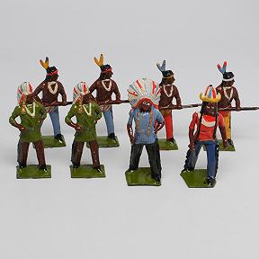 Vintage Lead Britains Set 150 North American Indians with Chiefs