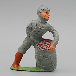 Manoil Man with Barrel from Happy Farm Series Dimestore Figure