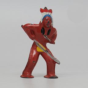 Barclay  Pod Foot Indian Chief with Spear American Dimestore Figure