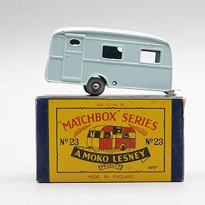 Matchbox 23B Berkeley Cavalier Caravan Trailer Pale Blue, Metal Wheels MIB 