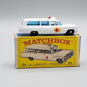 Lesney Matchbox 54B S&S Cadillac Ambulance Issued 1965