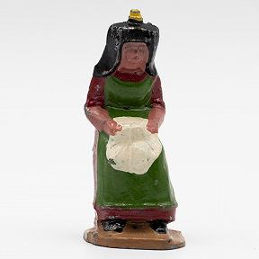 Vintage Lead  Figure of a Seated Woman Made in France