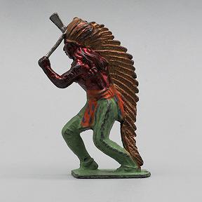 Hollowcast Lead Indian Chief with Hatchet