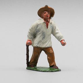 Man Walking with Stick  French Lead Farm Toy Made in France