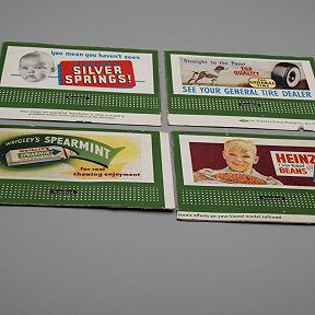 4 1952 Lionel Billboard Cards Wrigley's Heinz Silver Springs General Tire 