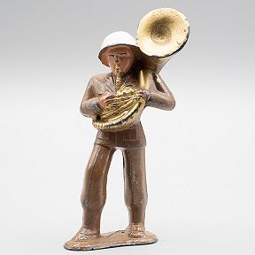 Barclay Manoil  Sousaphone Player White Helmet Dime Store Soldier