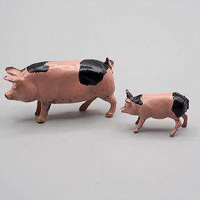 Lead Pigs Sow and Piglet Crescent England Farm Animal