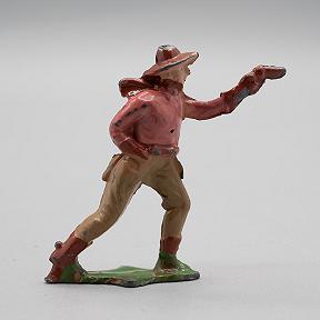 Cherilea Cowboy Firing Pistol Vintage Lead Figure