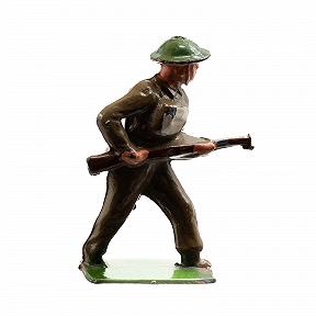 Crescent Soldier Advancing Vintage Lead Toy Figure