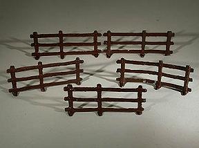 Britains  Five Metal Fence Pieces