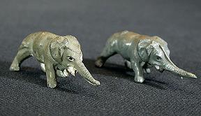 Two Lead Model Elephants
