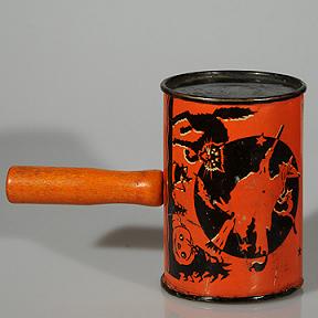 Vintage Kirchhof Halloween Noise Maker with Witch Cats and Pumpkins