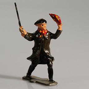 John Hill Co Johillco Lead Hollowcast  Drover with Red Rag and Stick